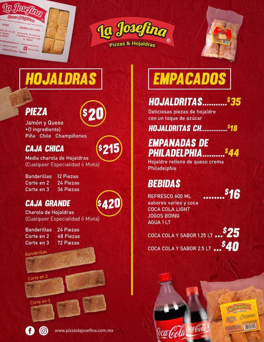 Pizzas Y Hojaldras La Josefina MENÚ