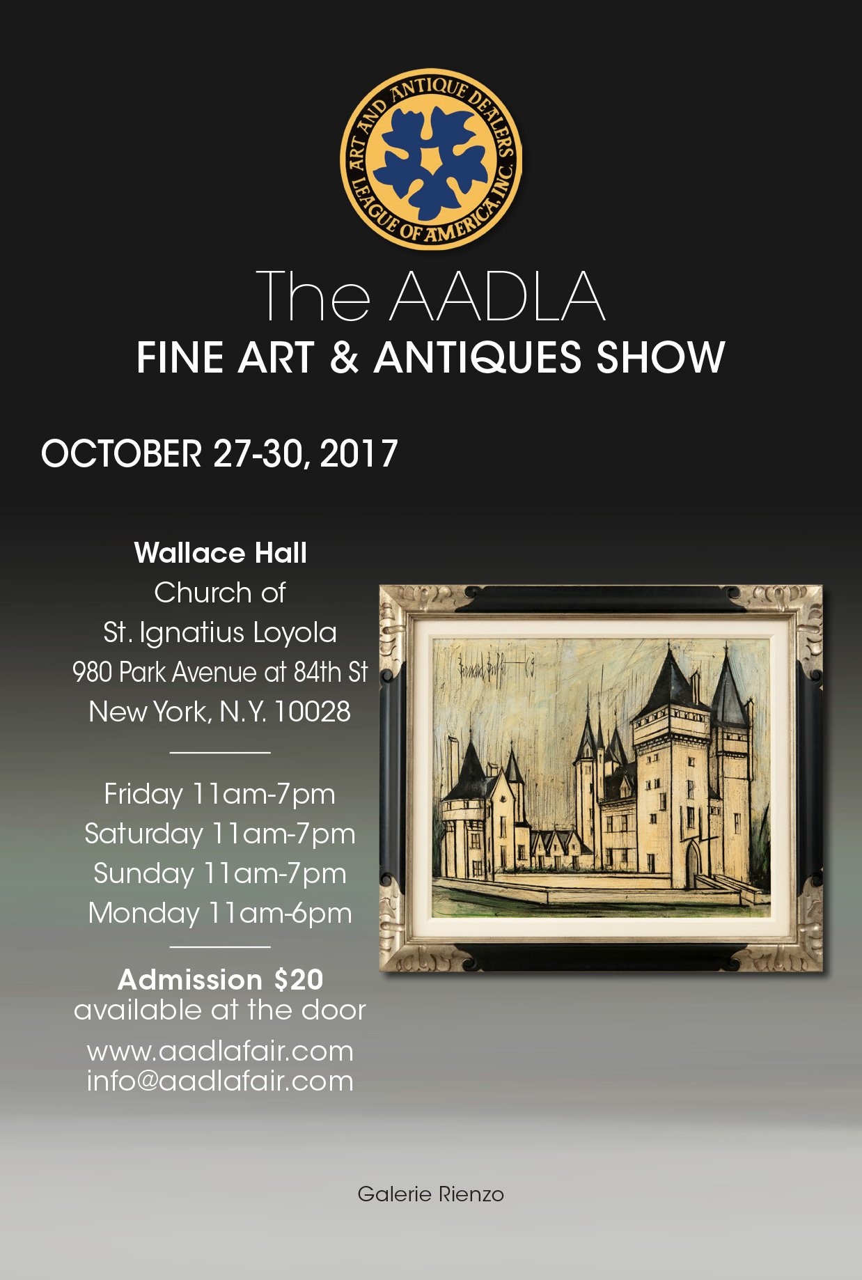 The AADLA Fine Art & Antiques Show Flyer