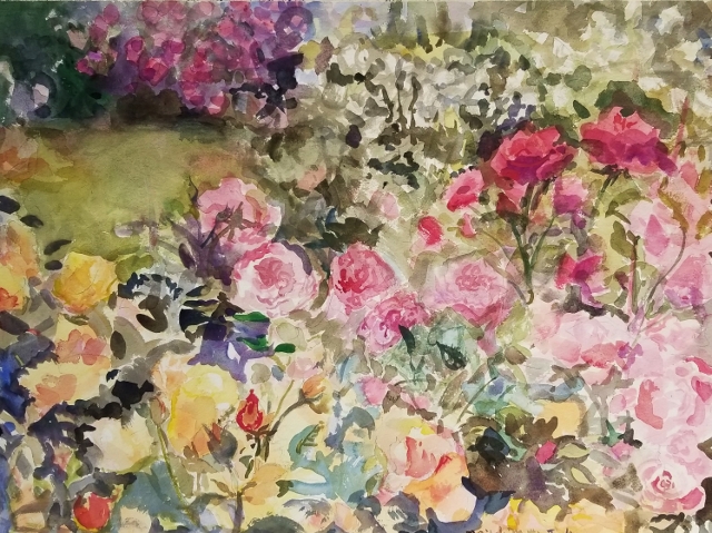 Taylor, With Love and Roses, 22x30, Watercolor