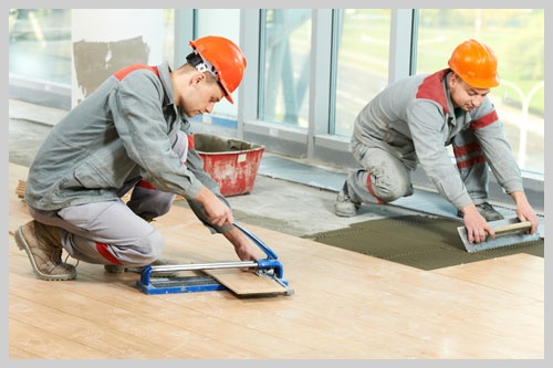 Two Tilers at Floor Tiling Renovation