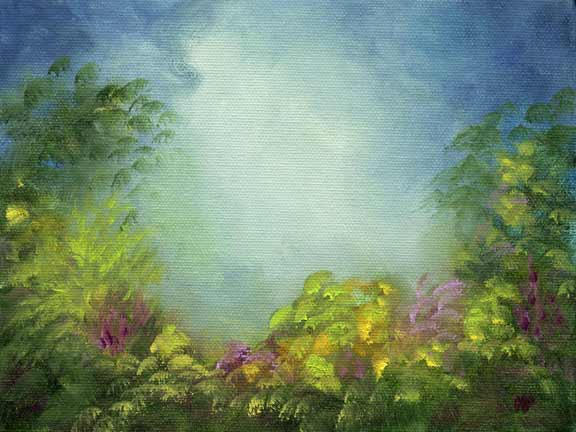 Dream Garden- 6"x 8" Oil on Stretched Canvas