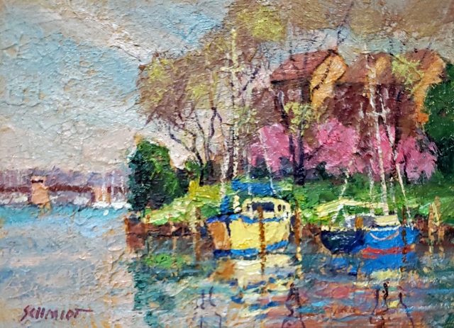 Schmidt, Spring at Spa Creek, 5x7 Oil