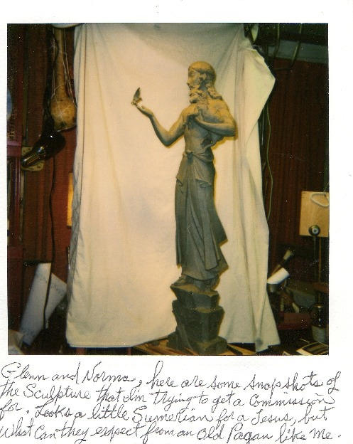 Jesus
Artist: William Girard
Clay (Work in Progress)
Polaroid snapshot by the artist with note