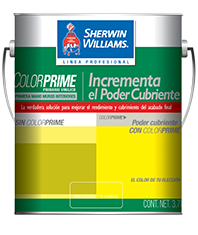 COLOR PRIME Incrementa el Poder Cubriente de Sherwin Williams es un sellador vinílico que puede entintarse en diferentes tonalidades de gris, contribuyendo al incremento del poder cubriente de las pinturas y mejorando la apariencia del color de las mismas. Se puede aplicar bajo pinturas vinil-acrílicas, acrílicas y de aceite.