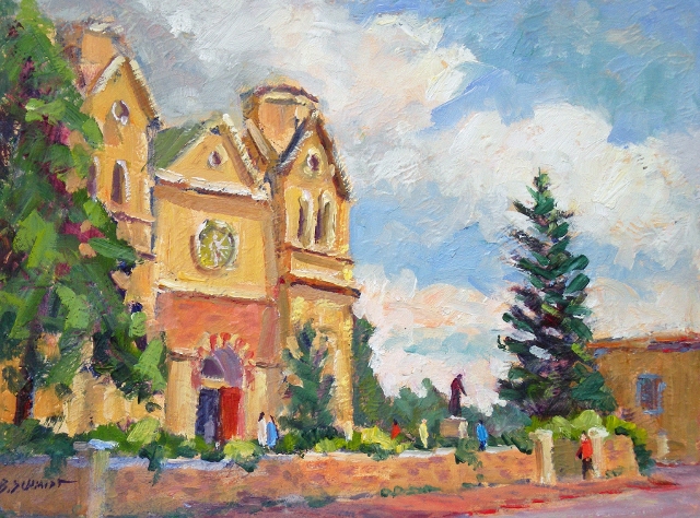 Schmidt, St. Francis Cathedral, Santa Fe, 9" x 12" Oil