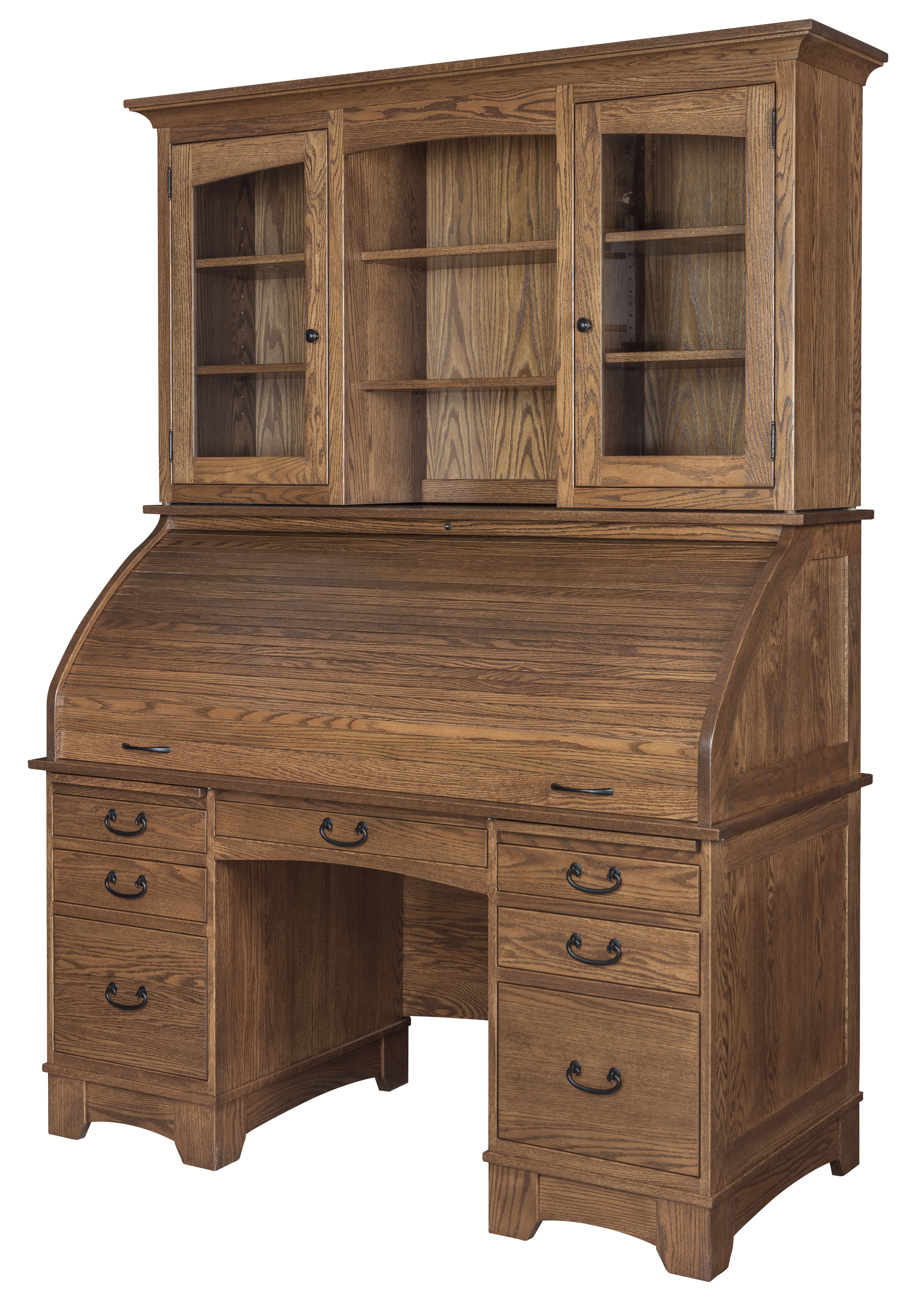 Noble Mission Rolltop Desk with Hutch-#218