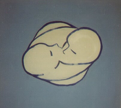 Ap-013 EMBRACE 48 in x 48 in Acrylic on Canvas 1971 private collection