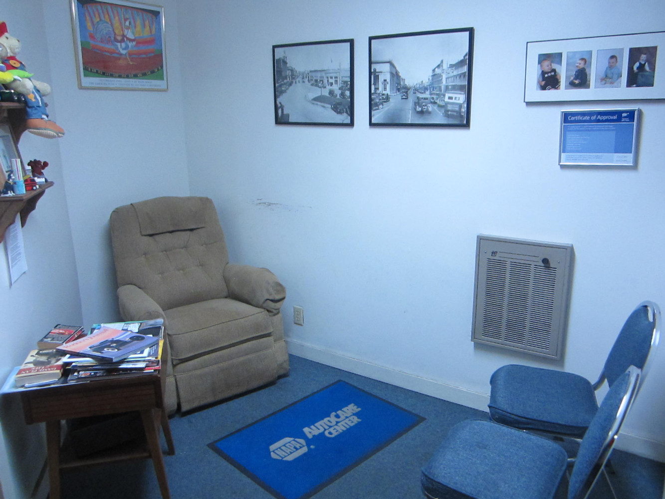 We provide a comfortable waiting area with  wifi.