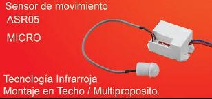 Sensor de movimiento Micro 360°  
montaje en luminaria  Cod: 18026