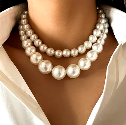 IngeSight.Z Elegant 2pcs/set Imitation Pearl Beaded Choker Necklaces Collar for Women 2023 Wedding Bridal Party Jewelry Gift