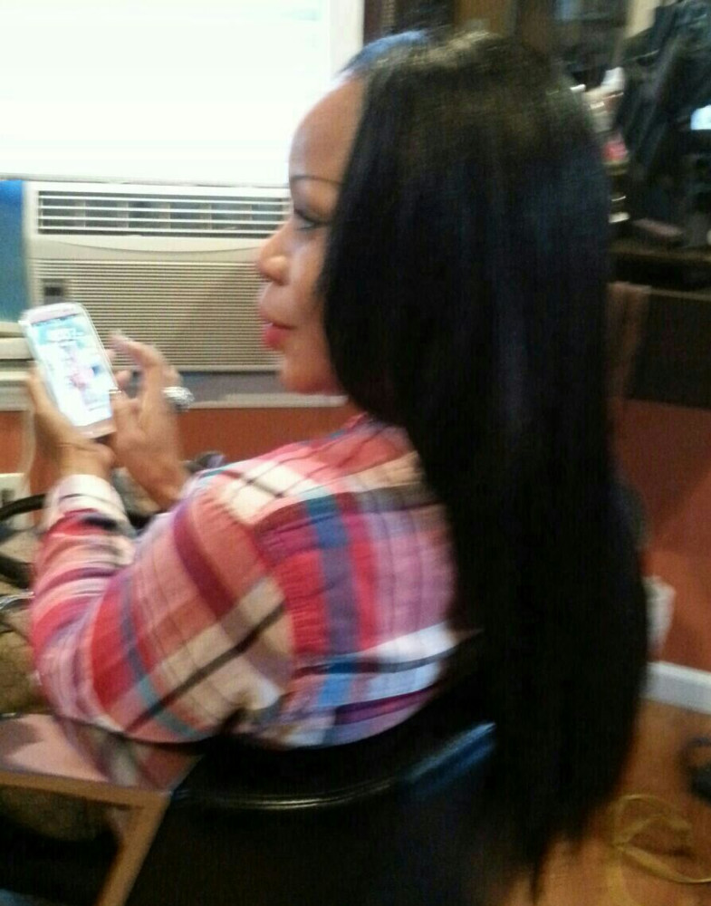 SEW - IN WEAVE / MIDDLE PART WITH HAIR LEAVE OUT
