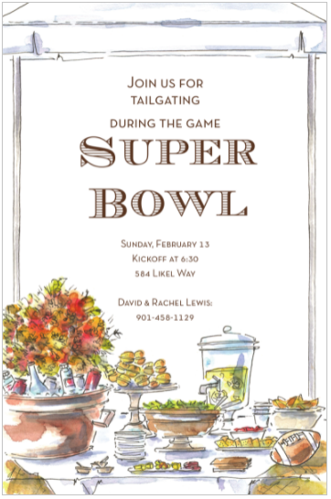 Super Bowl Tailgating Party Invitations