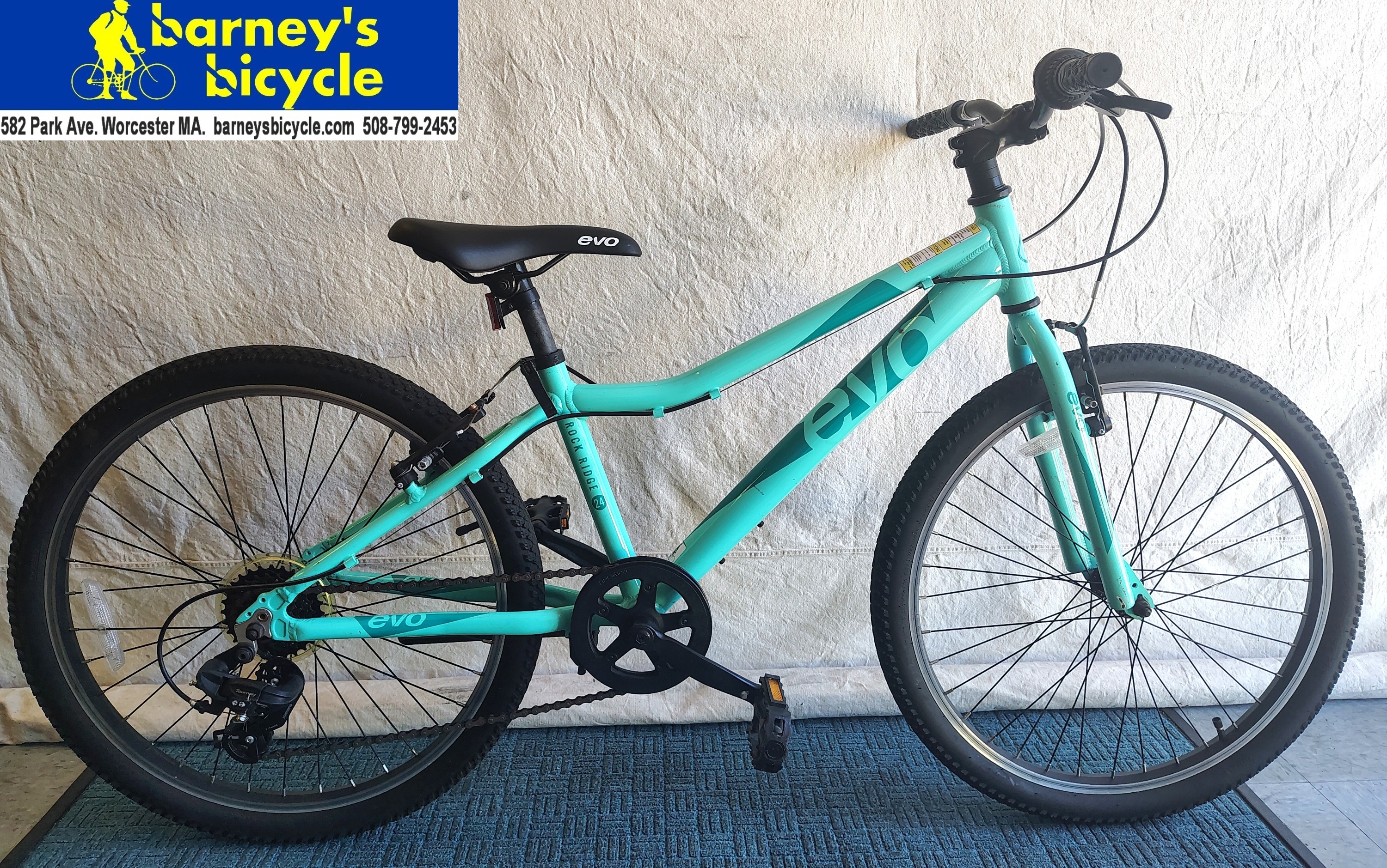Evo Rock Ridge 24
Wheel Size: 24"/ Ages 9-12 / Speeds: 21spd
Price:  $289.00  (Professionally Tuned)
