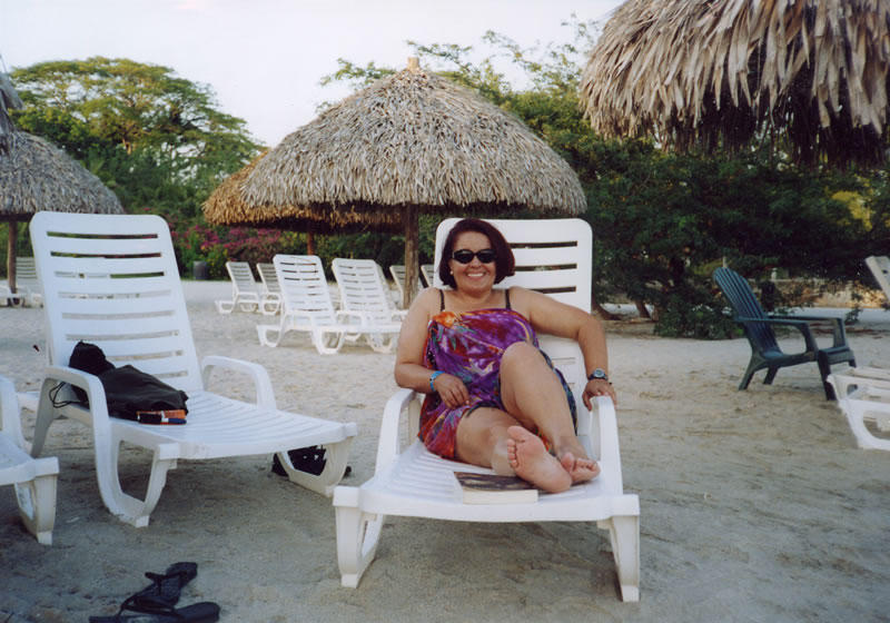 Aquí descansando bajo el sol y posando para la cámara. Esto también fue en el Decamerón.