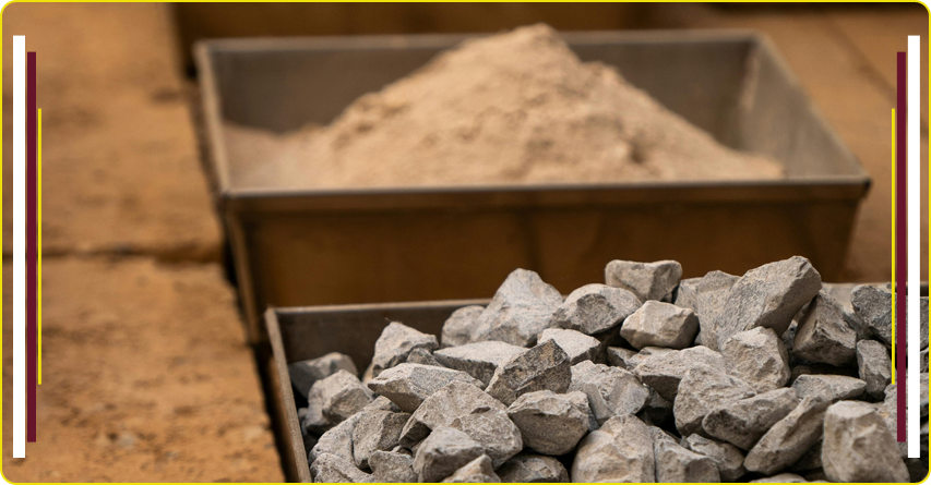 Crushed stone and sand