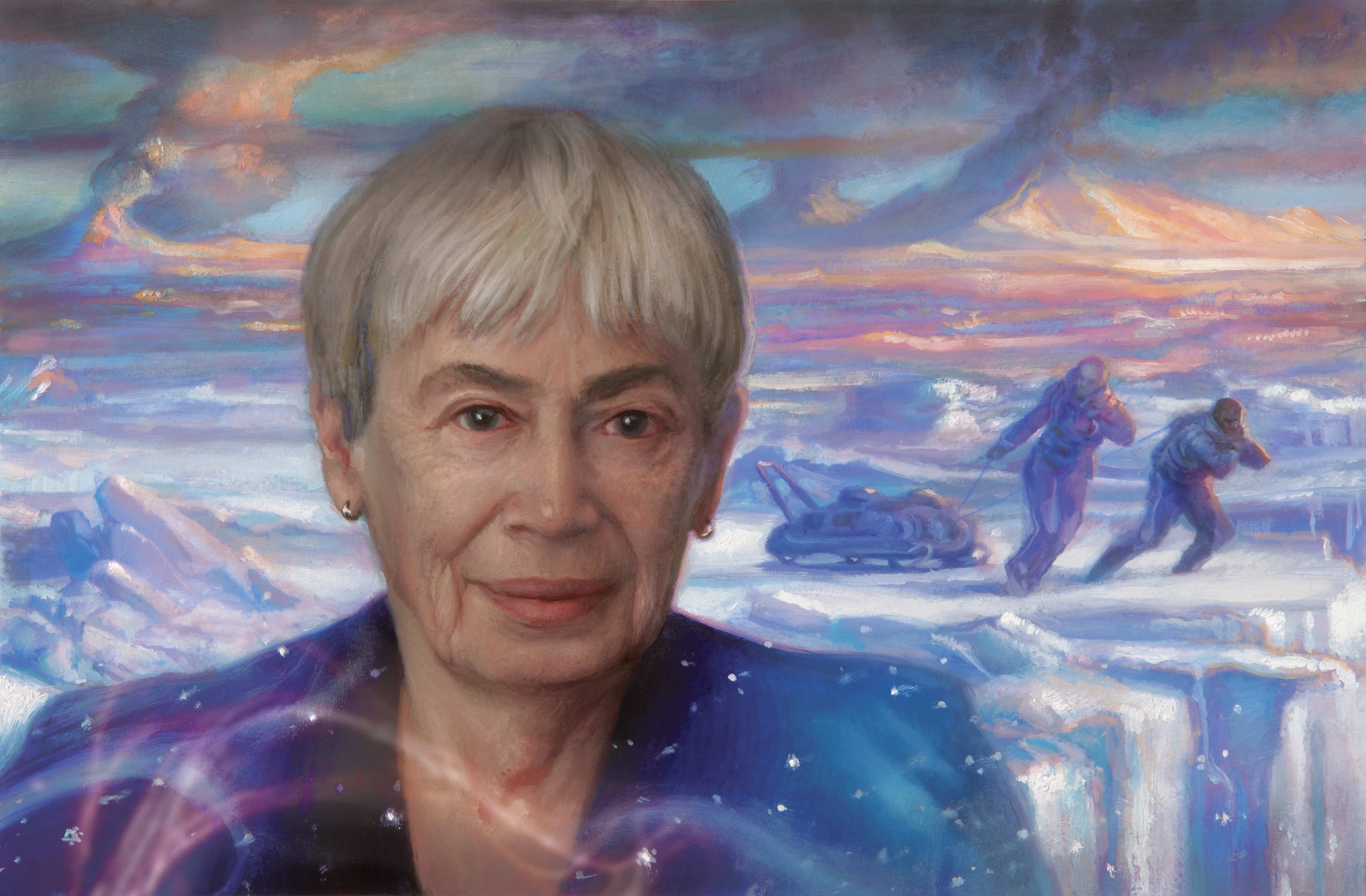 Ursula K. Le Guin Stamp
9" x 14"  Oil on Panel 2011