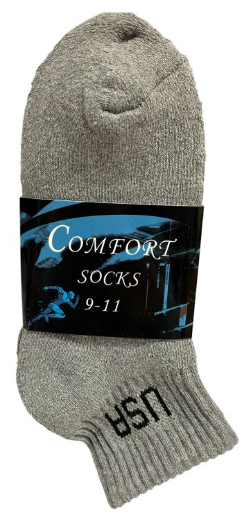 Q306 
2PK CONFORT SOCKS QUARTER GRAY USA 9-11
UPC 6133679538216
Q406 
2PK COMFORT SOCKS QUARTER GREY USA  10-13
UPC 812462030323
120 CS PACK