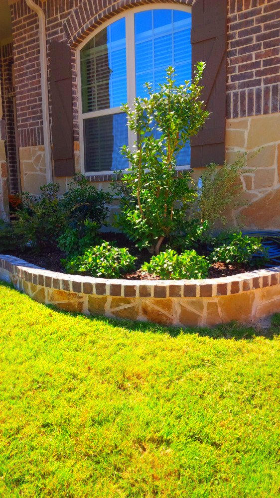 Stone and brick borders.