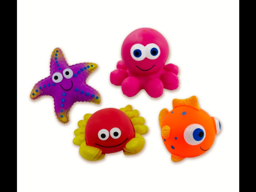 SP-3432 TINNY CHUMS SET 4 PZS 
VINIL C/ SONIDO ANIMALES 
ACUARIO