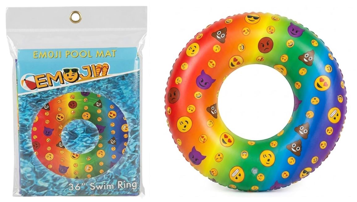 6886
INFLATABLE EMOJI POOL RING 36''
UPC 786892688600