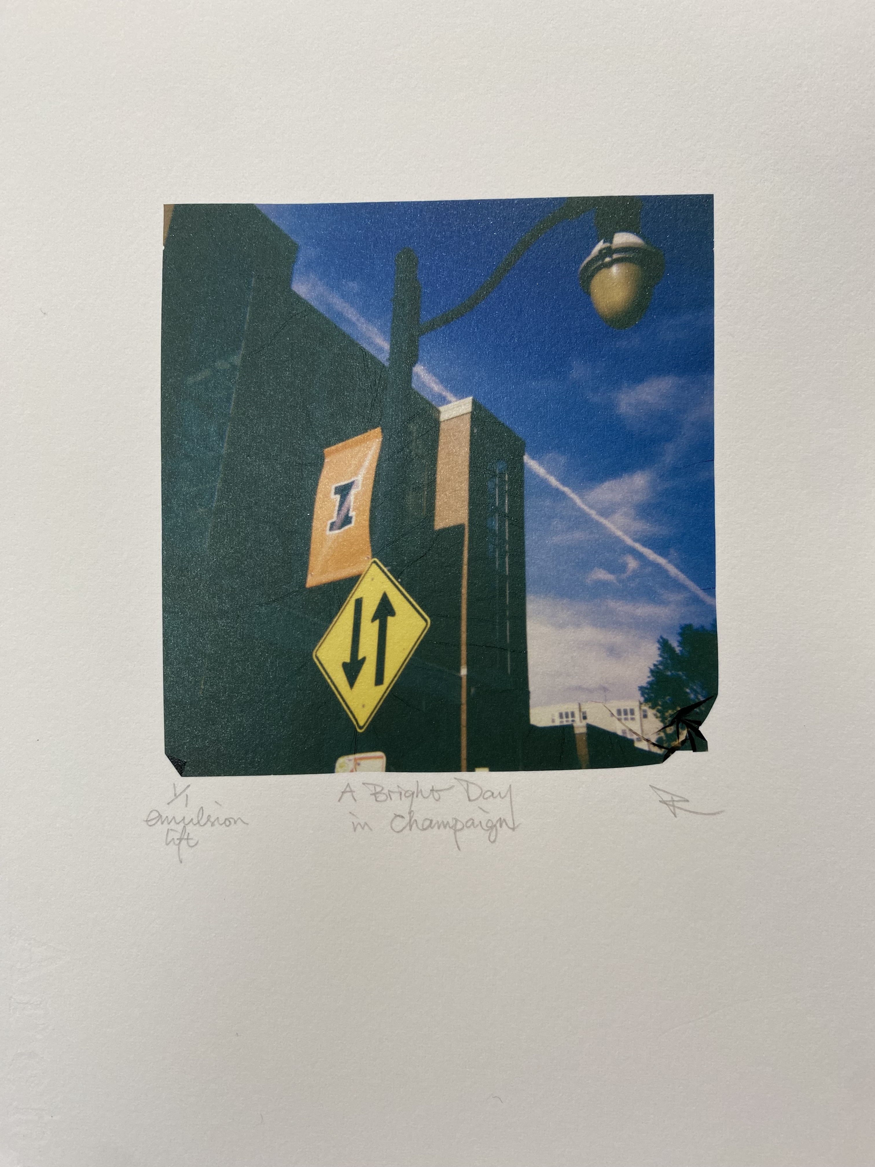 A Bright Day in Champaign
polaroid emulsion lift
8" X 10"
$45.