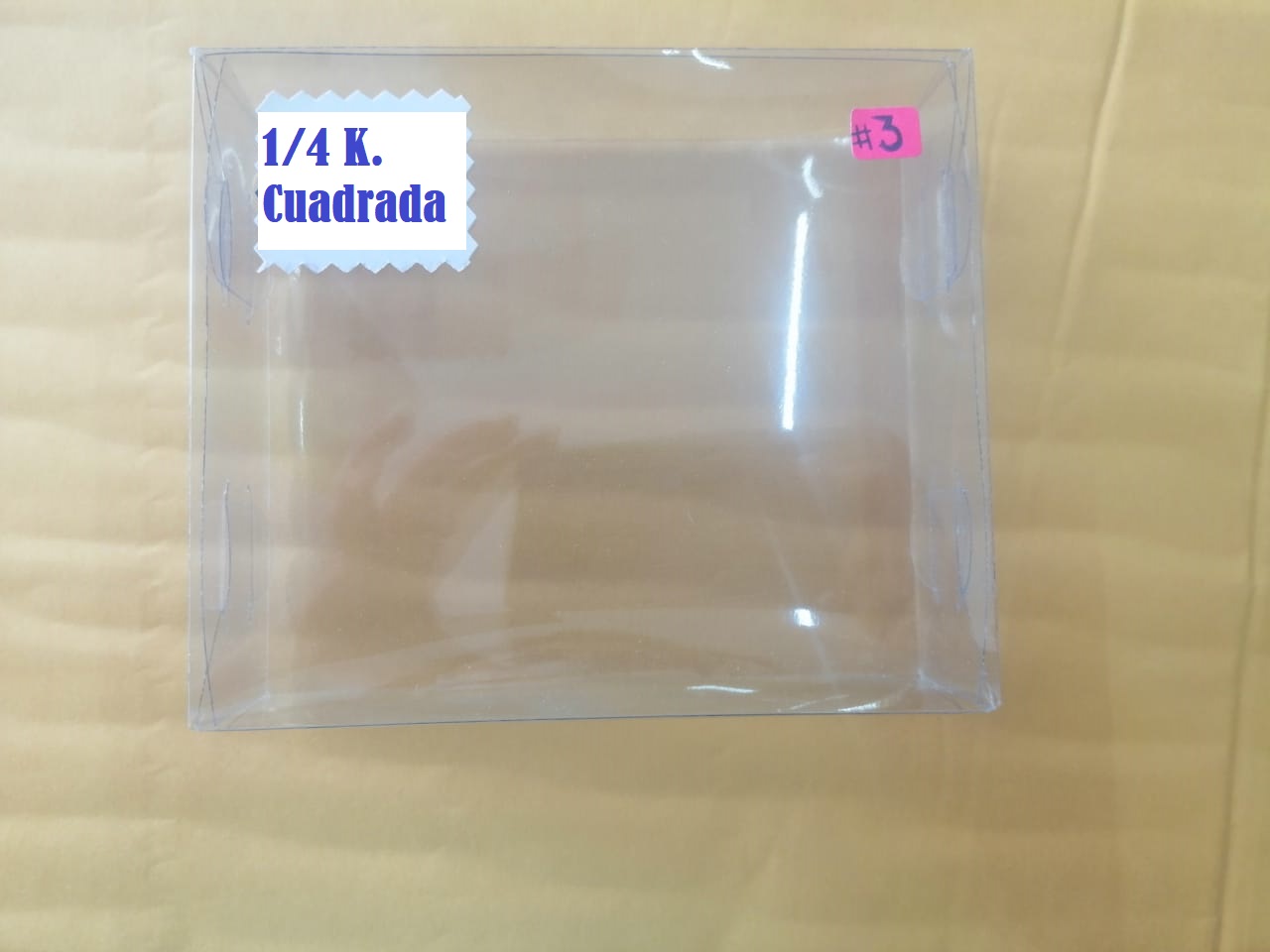 #3 CAJA 1/4 K CUADRADA
MEDIDA 14X12X4