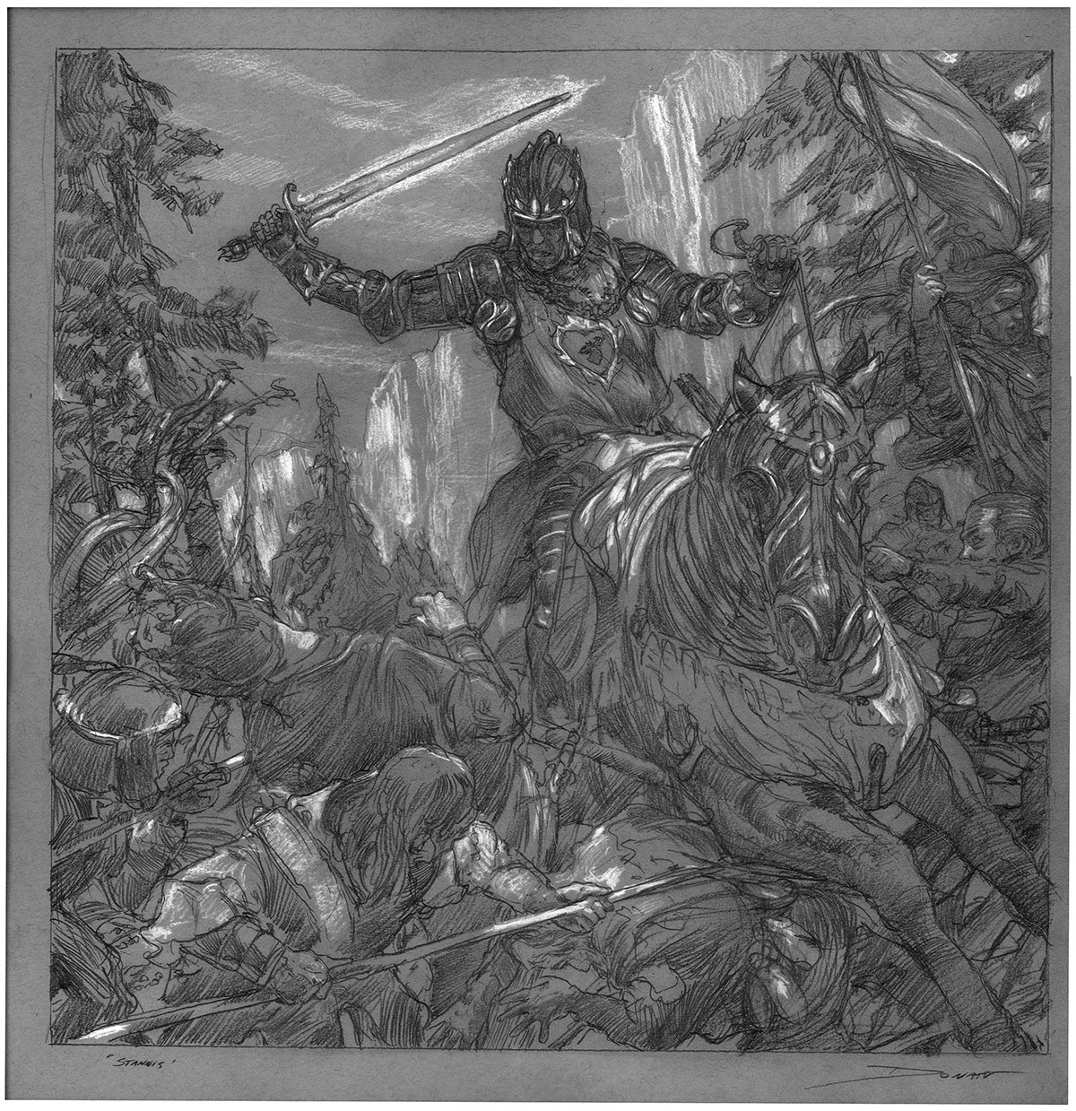 Stannis Baratheon
23" x 23"  graphite on paper  2014
Collection of the Artist