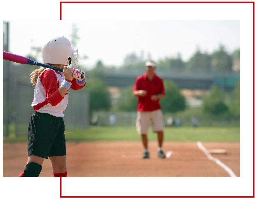 Girl Playing Softball Game