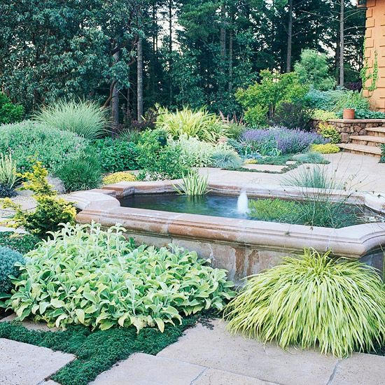 Would you want a fountain with lower, lush plantings?