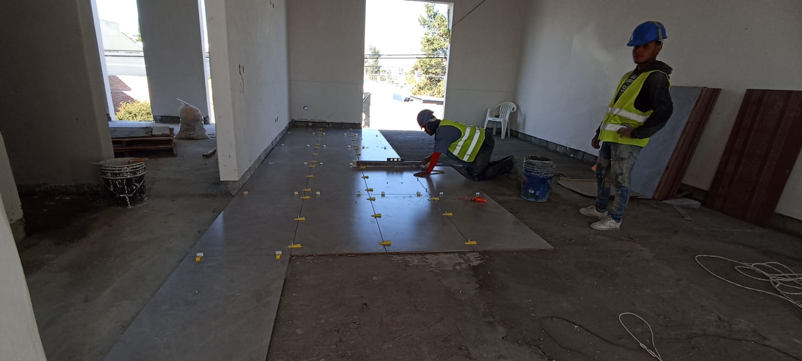 Modern living room with a large sofa