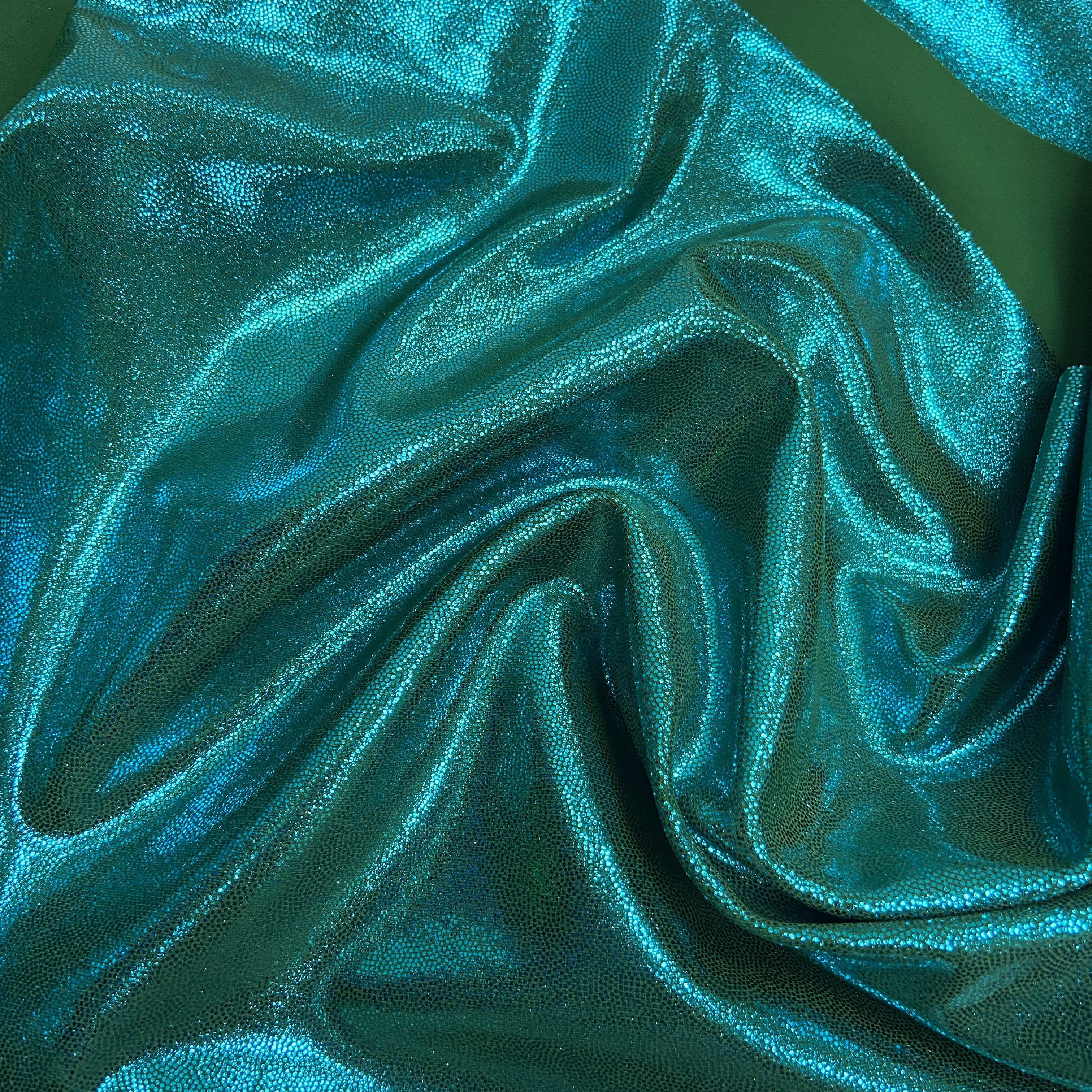 Teal frost on green 