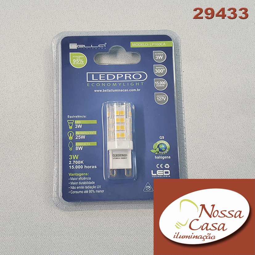 Bella halopin 3w 3000k 127v