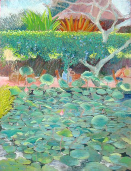 Cafe Lotus, Ubud (Pastel 25.5" x 19.5")