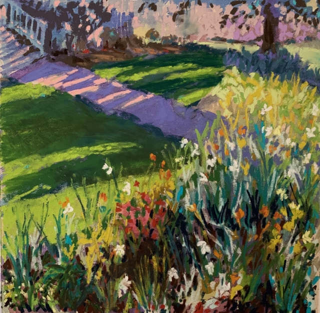 Kaddeche, Palisades Garden, 9" x 9" Pastel