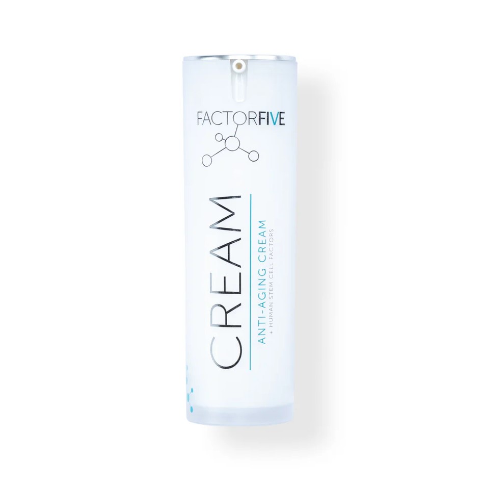 ANTI-AGING CREAM
A hydrating cream shown to visibly improve signs of aging such as redness, wrinkles, tightness, thickness, and texture. Our rich moisturizer combines powerful human stem cell derived growth factors with a comprehensive array of moisturizing ingredients to leave your skin feeling rejuvenated and youthful.