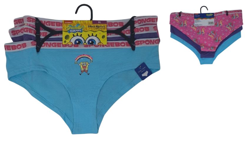 43SB174X1HZA-BGP
3PK LADIES UNDERWEAR 
SPONGE BOB
S,M,L,XL
UPC 193159200985
36 CS/PACK
