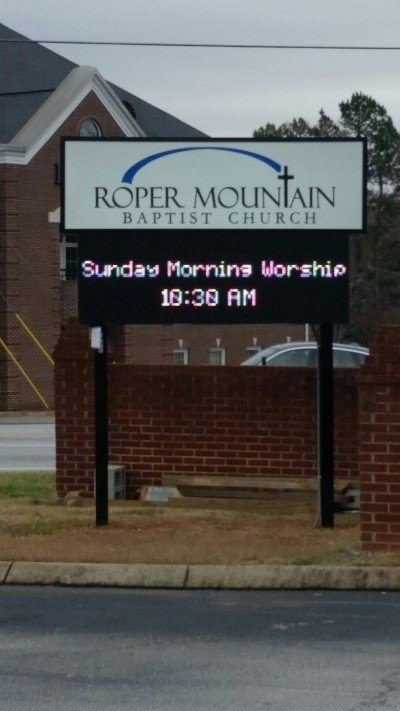 Roper Mountain Baptist Church Greenville, SC – New ID cabinet and 2x7 full color LED