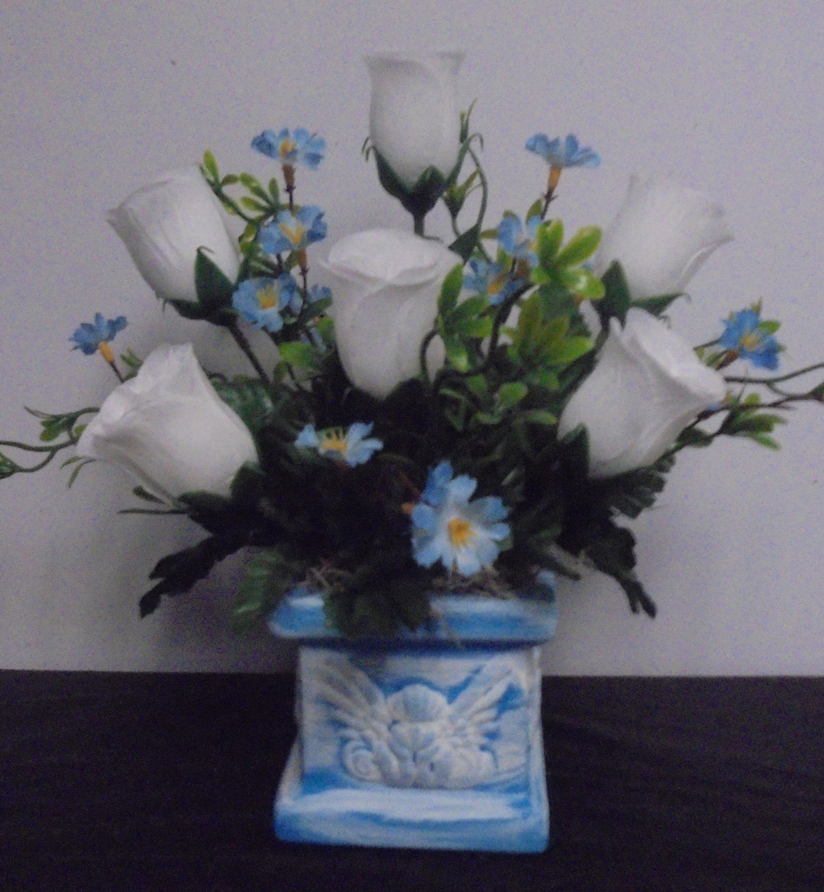 (1)  "Silk" Angel Arrangement
 (Blue & White)
$27.50