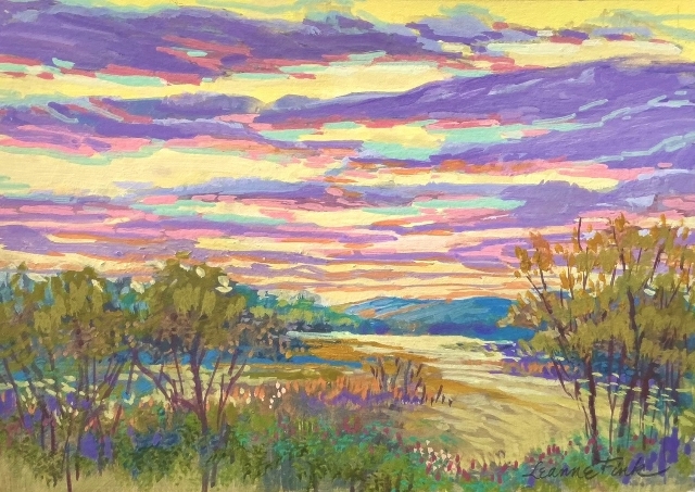 Fink, Blue Ridge Sunset, 5" x 7" Gouache