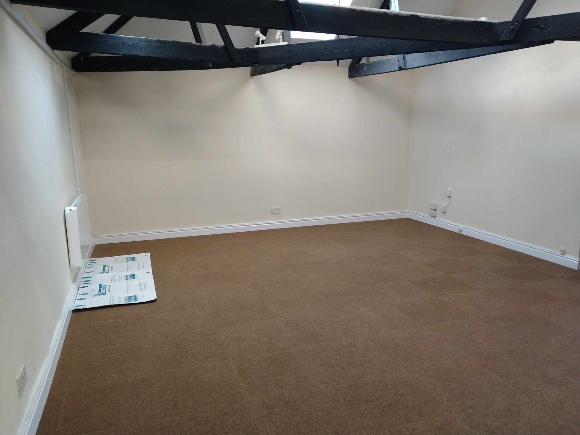 Office, tanked, rendered, decorated, with new heaters and carpet