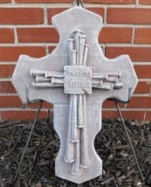 (76) "Concrete" Amazing Grace Cross
On Easel
$60.00