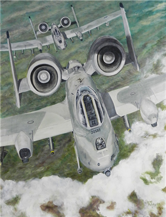 "In Flight - A10 Warthog", Acrylic, 30x40 Gallery Canvas  Donated to the USAF Art Program
