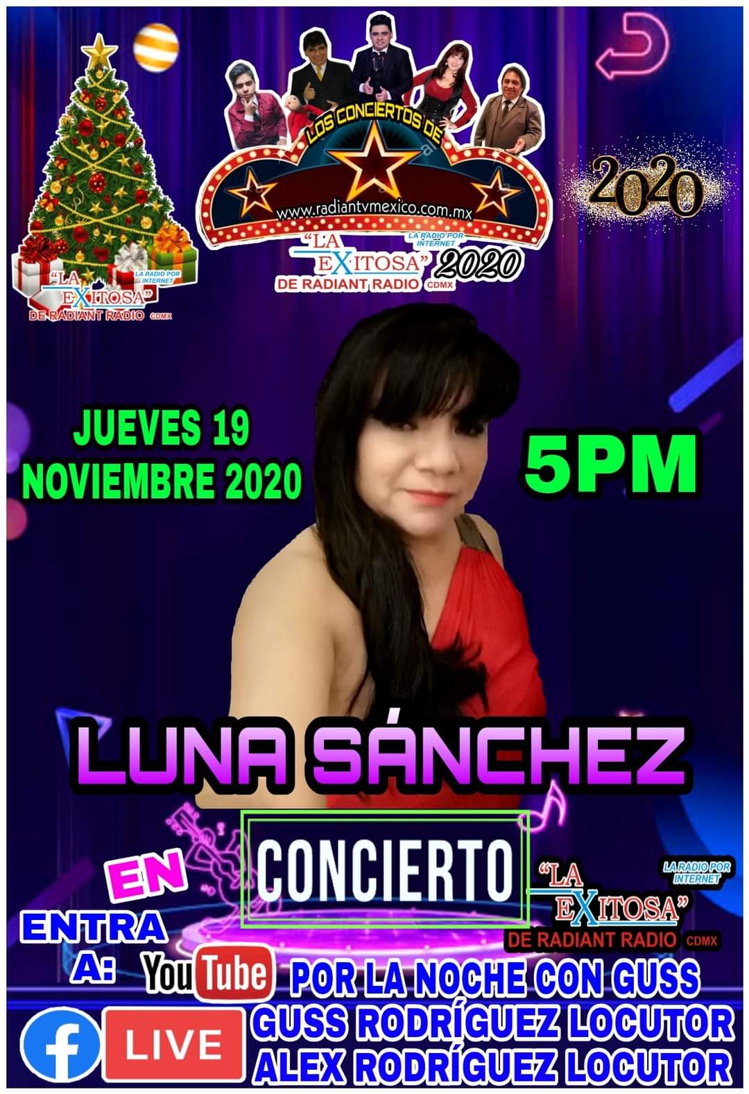 Luna Sánchez En Concierto de Fin de Año 2020 La Exitosa De Radiantv México