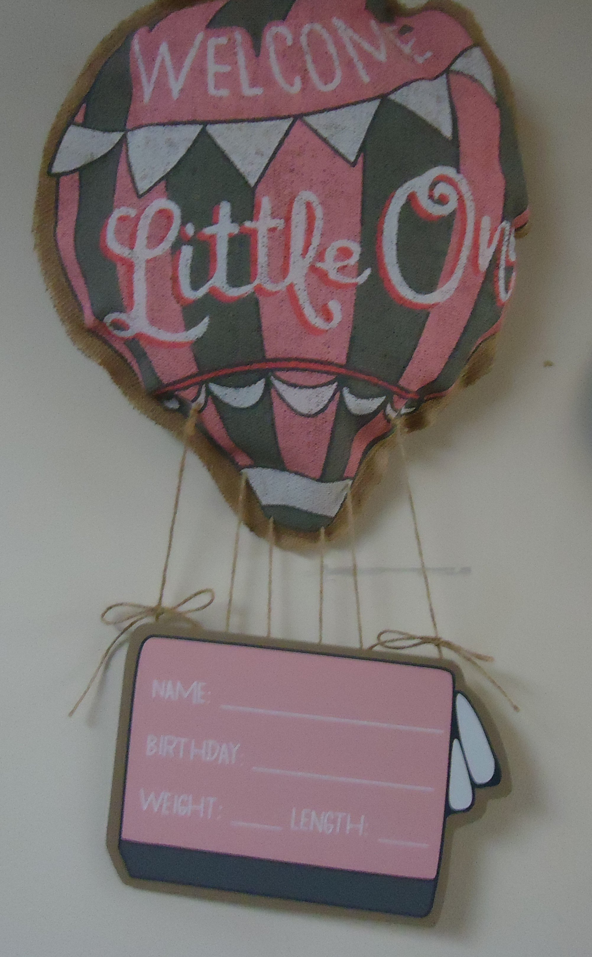 (14)  "Welcome Little One"
Baby Girl Door Hanger
$32.50