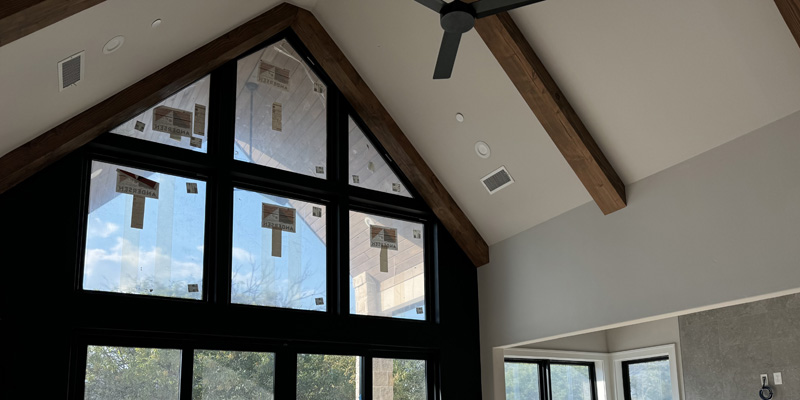 Vaulted ceilings and windows in a house