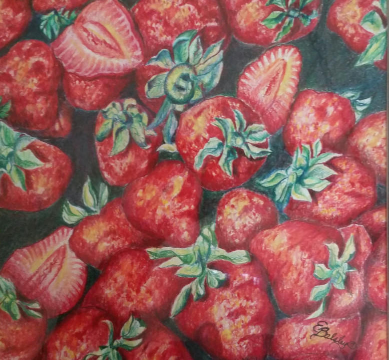 'Very Berry', Colored Pencil on 12"x12" Paper (SOLD)