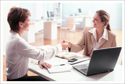 Client met customer in office||||