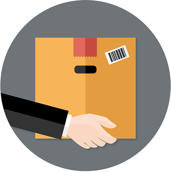 Hand holding package