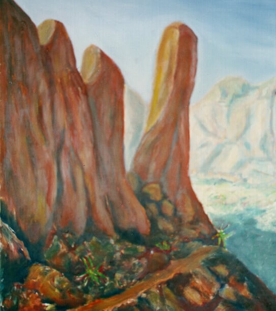 Op-043 SENTINEL 30 in x 24 in Oil on Linen 1992