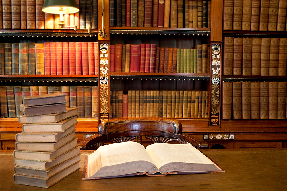 Law books on desk||||